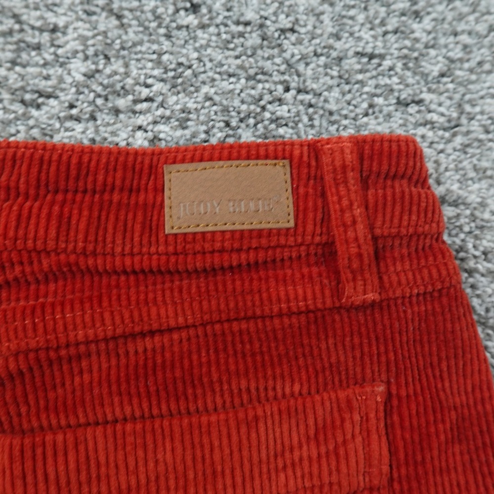 Judy Blue Pants Womens 29 Red Orange Corduroy Slim Fit Stretch Trouser Carpenter - Picture 11 of 12